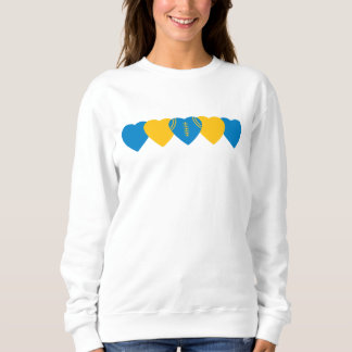 Blue and gold heart Football Sweatshirt