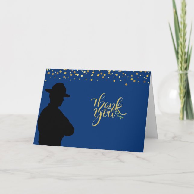Blue and Gold Highway Patrol Retirement Thank You Card (Front)