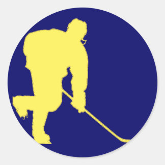 BLUE AND GOLD HOCKEY CLASSIC ROUND STICKER