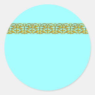 Blue and Gold Lace Sticker