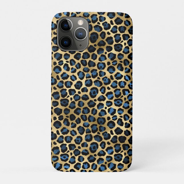 Blue and Gold Leopard Series Design 4 Case-Mate iPhone Case (Back)