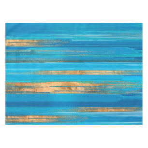 Blue and Gold lines Abstract N2 Tablecloth
