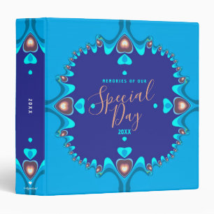 Blue and Gold Love Hearts Special Day Binder