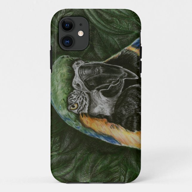 Blue and Gold Macaw Iphone Case (Back)