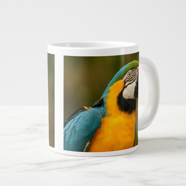 blue and gold macaw large coffee mug (Front Right)