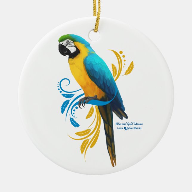 Blue and Gold Macaw Ornament (Front)