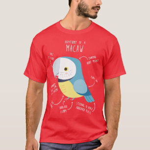 Blue and Gold Macaw Parrot Anatomy 1 T-Shirt
