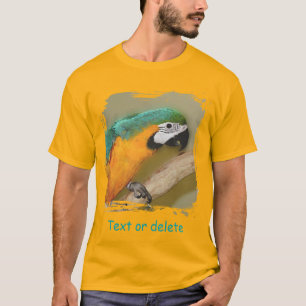 Blue And Gold Macaw Parrot Personalized T-Shirt