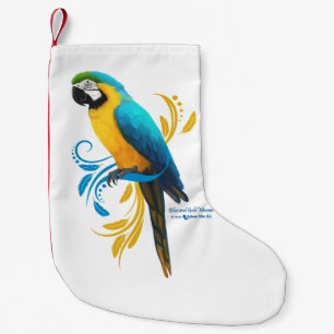 Blue and Gold Macaw Small Christmas Stocking