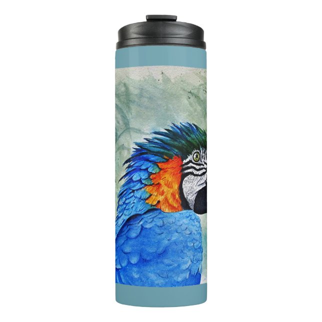 Blue and Gold Macaw Thermal Tumbler (Front)