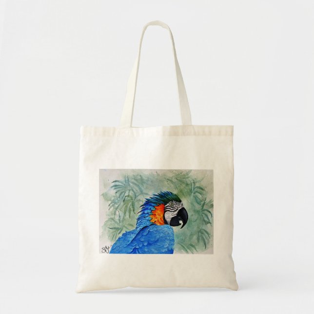 Blue and Gold Macaw Tote Bag (Front)