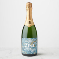 Blue and Gold Marble 21st Birthday