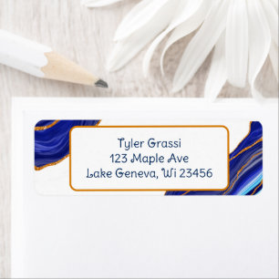 Blue and Gold Marble Art