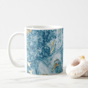 Blue and Gold Marble Luxury Abstract Coffee Mug