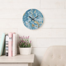 Blue and Gold Marble Luxury Abstract