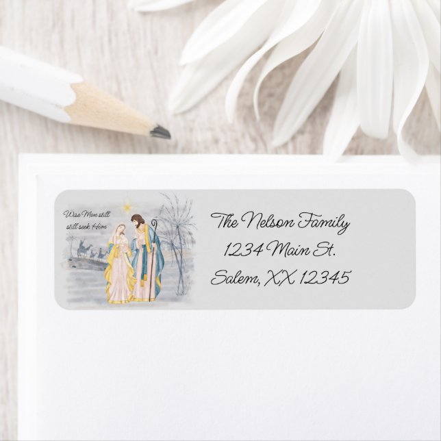 Blue and gold Mary, Joseph and Jesus Holiday  (Insitu)