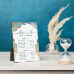 Blue And Gold Modern Art Liquid Ink Price Menu Plaque<br><div class="desc">Blue And Gold Modern Art Liquid Ink Price Menu plaque. Elegant alcohol ink hand lettered style calligraphy script professional design. Perfect for makeup artists,  hair stylists,  cosmetologists,  and more!</div>