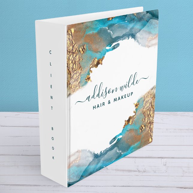 Blue And Gold Modern Art Liquid Watercolor Ink Binder (Creator Uploaded)