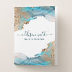 Blue And Gold Modern Art Liquid Watercolor Ink