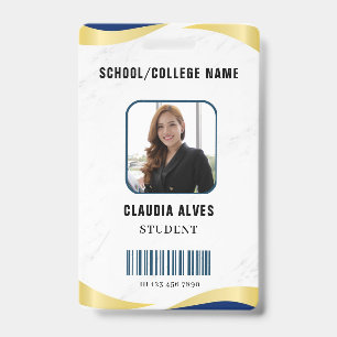 Blue and Gold Modern Student Portrait Company  Badge