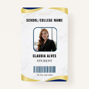 Blue and Gold Modern Student Portrait Company  Badge