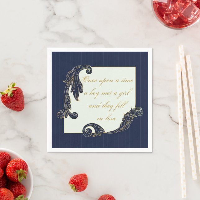 Blue and Gold Napkin (Insitu)