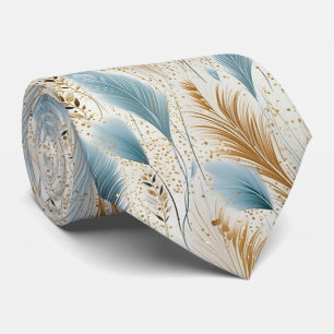 Blue And Gold Pampas Grass Tie