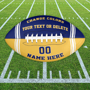 Blue and Gold Personalized Footballs or Your