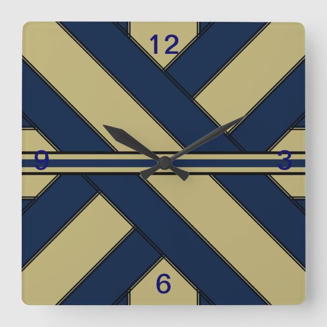 Blue and Gold Present Clock (Front)