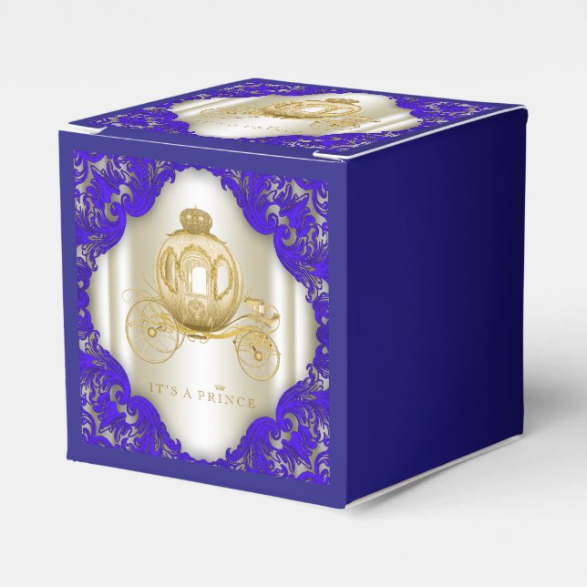 Blue and Gold Prince Favor Box (Front Side)