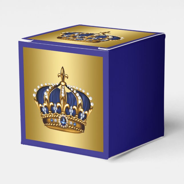 Blue and Gold Prince Favor Box (Front Side)