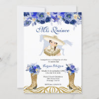 Blue and Gold Spanish Boot Charra Quinceanera