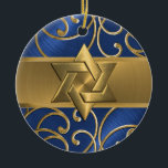 Blue and Gold Star of David Ornament<br><div class="desc">Designs by Umua. Printed and shipped by Zazzle or their affiliates.</div>