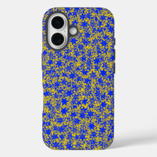 Blue and Gold Star Team Spirit Sports Colours iPhone 16 Case