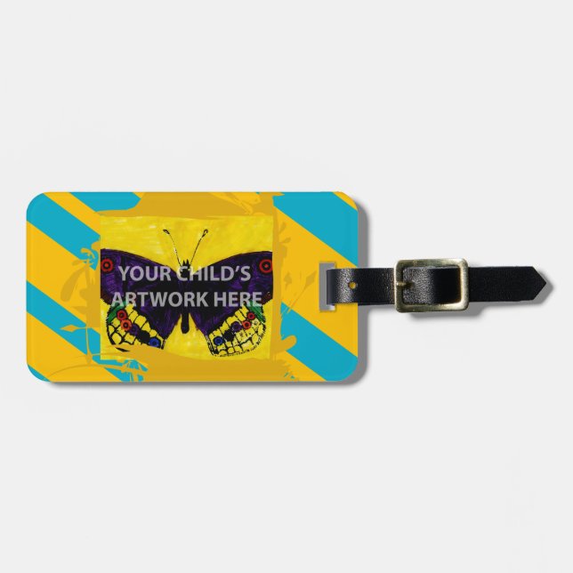 Blue and Gold Stripe Bag Tag  $9.50 (Front Horizontal)