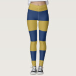 Blue and Gold Stripes Leggings<br><div class="desc">thick blue and gold coloured stripes.</div>
