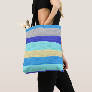 Blue and Gold Stripes  Tote Bag