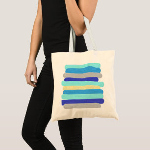 Blue and Gold Stripes Tote Bag
