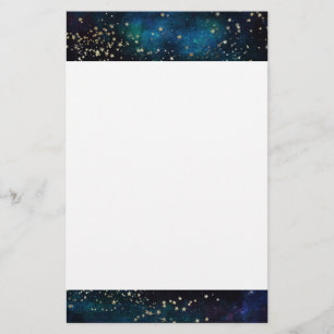 Blue and Gold Under the Stars Night Sky