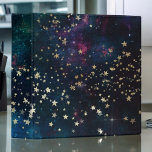 Blue and Gold Under the Stars Night Sky Binder<br><div class="desc">Blue and Gold Foil Under the Stars Night Sky Celestial Galaxy Background back to school binder.</div>