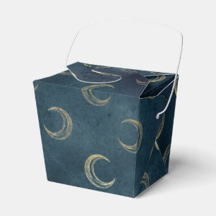 Blue and Gold Vintage Moon Pattern Favor Box