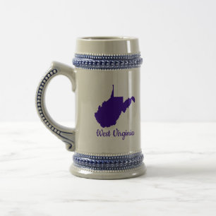 Blue and Gold West Virginia Beer Stein