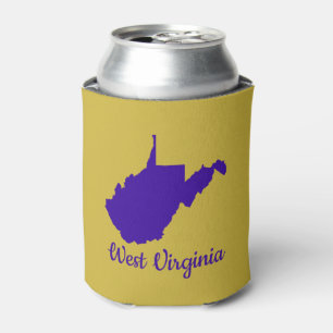Blue and Gold West Virginia Can Cooler