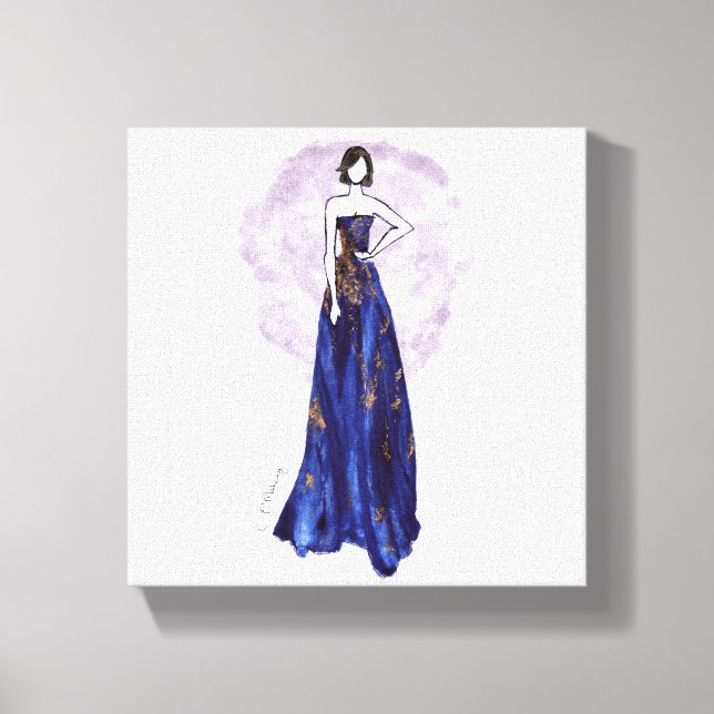 Blue and Gold Wrapped Canvas (Front)