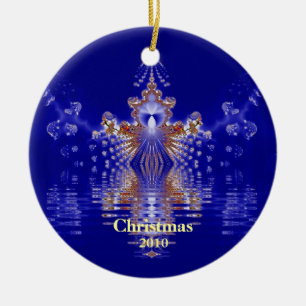 Blue and Gold Xmas Ornament Custom Year