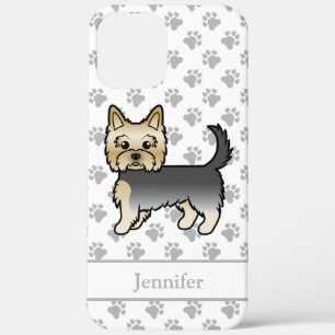 Blue And Gold Yorkshire Terrier Cartoon Dog & Name iPhone 12 Pro Max Case