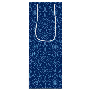 Blue and Golden Decorative Hanukkah Wine Gift Bag