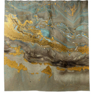 Blue and golden marble pattern
