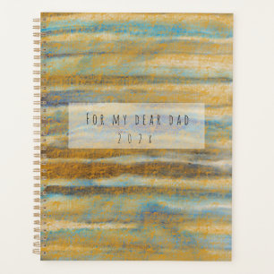Blue and golden watercolour lines planner
