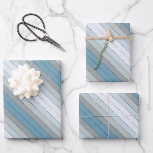 Blue And Gray Color Stripes On Watercolor Paper